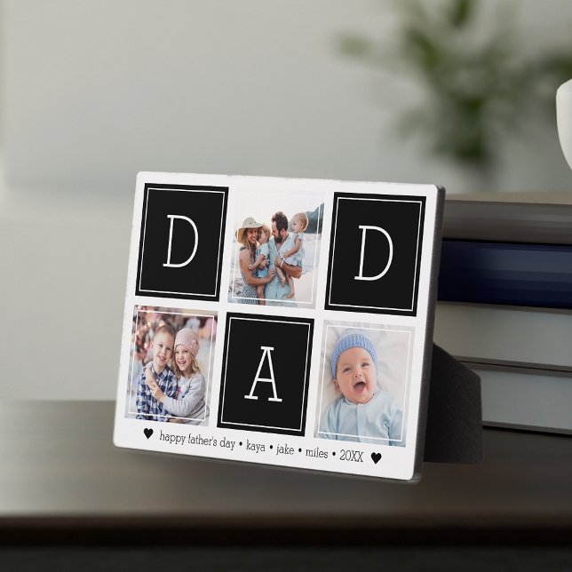 Black | DAD Custom Kids Photo Collage Plaque (Creator Uploaded)