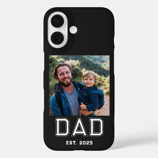 Black Dad Established Bold Typography Photo Case-Mate iPhone Case (Back)