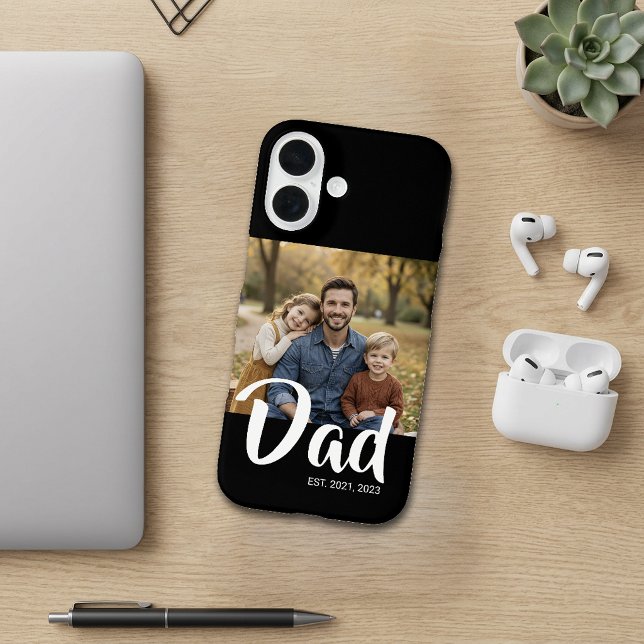 Black Dad Established Script Photo Case-Mate iPhone Case (Black Dad Established Script Photo iPhone 16 Case)