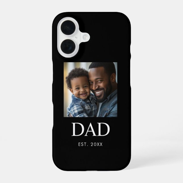Black Dad Established Script Photo  iPhone 16 Case (Back)