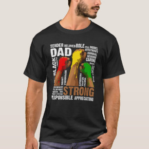Black Dad Fist Hands Black History Month Afro Afri T-Shirt