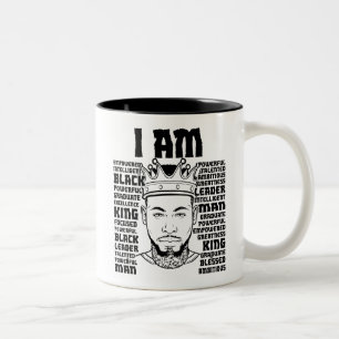 Black Dad Melanin Christian Man Faithful Believer Two-Tone Coffee Mug