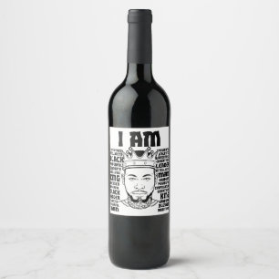 Black Dad Melanin Christian Man Faithful Bruh Bro Wine Label