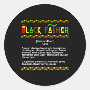 Black Dad Melanin Father Juneteenth Father's Day M Classic Round Sticker