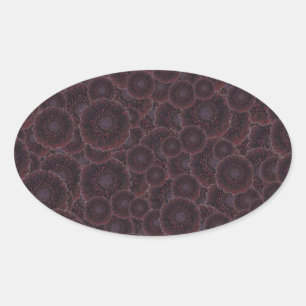 Black Dahlias Oval Sticker