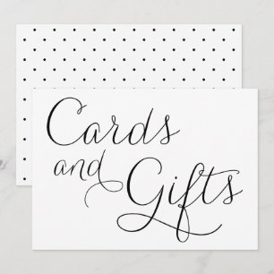 Black Dainty Script Wedding Cards and Gifts Sign