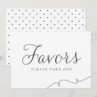 Black Dainty Script Wedding Favours Sign