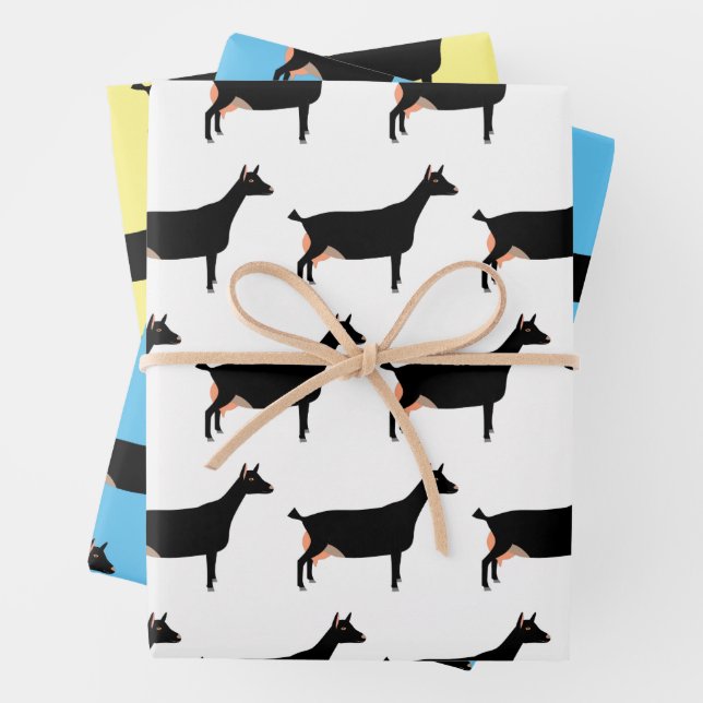 Black Dairy Goat Wrapping Paper Sheet (In situ)