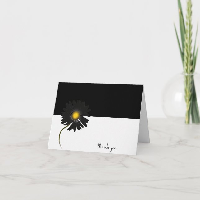 black daisy thank you card (Front)