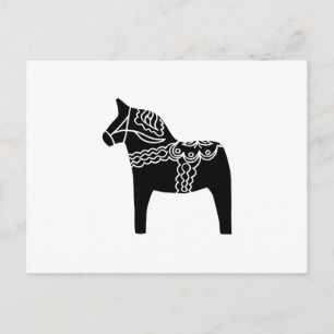 Black Dala Horse Postcard