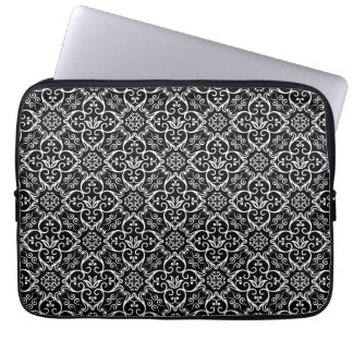 Black Damaks Pattern Laptop Sleeve