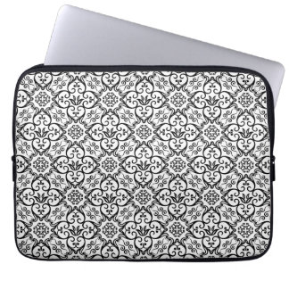 Black Damaks Pattern Laptop Sleeve