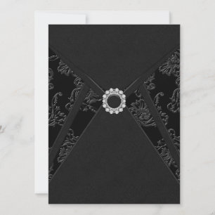 Black Damask All Occasion Party Invitations