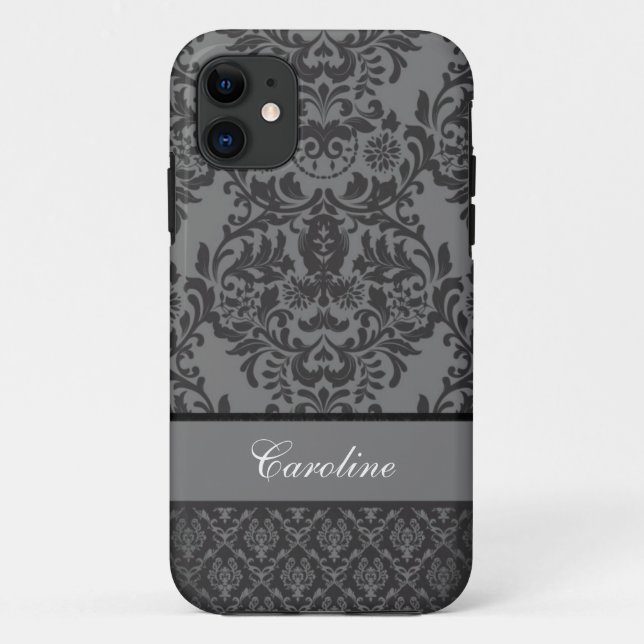 Black Damask -Beauty Case-Mate iPhone Case (Back)