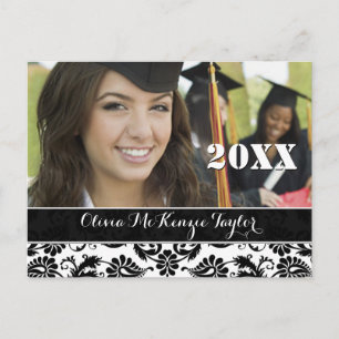 Black Damask Class of  Graduation Invitations
