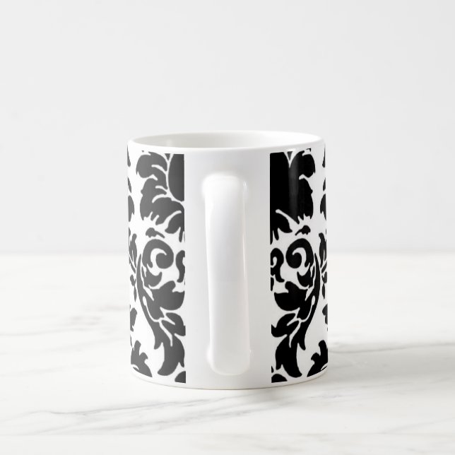 Black Damask Coffee Tea Mug/Cup Mug (Handle)