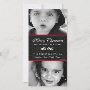 Black Damask Holiday Card