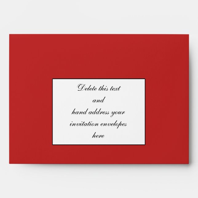 Black Damask Monogram Wedding Envelope Red (Front)