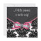 Black Damask Pink Bow Princess Baby Shower