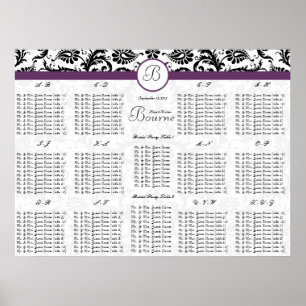 Black Damask Purple Trim Seating Chart