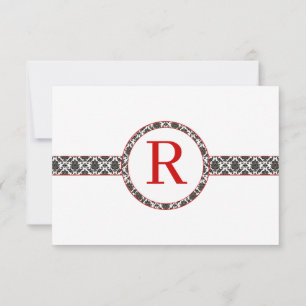 Black Damask Red Trim Wedding Response