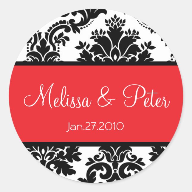 Black Damask Seal Sticker (Front)