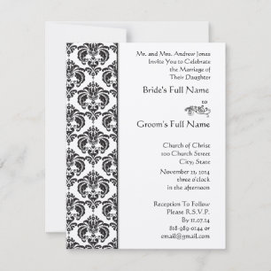 Black Damask Wedding Invitations