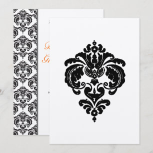 Black Damask Wedding Invitations