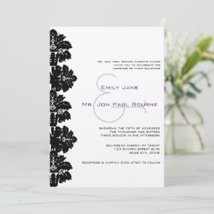Black Damask Wedding Invitations