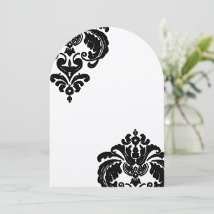 Black Damask Wedding Invitations
