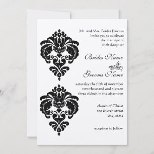 Black Damask Wedding Invitations