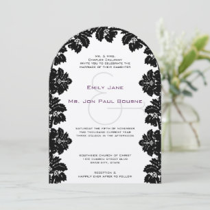 Black Damask Wedding Invitations
