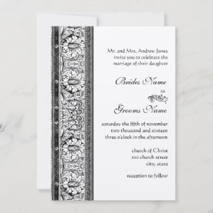 Black Damask Wedding Invitations