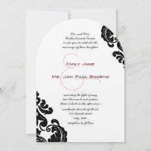 Black Damask Wedding Invitations