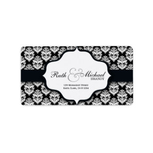 Black Damask - Wedding labels
