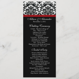 Black Damask Wedding Program Programme