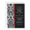 Black Damask with red accent Wedding Invitation