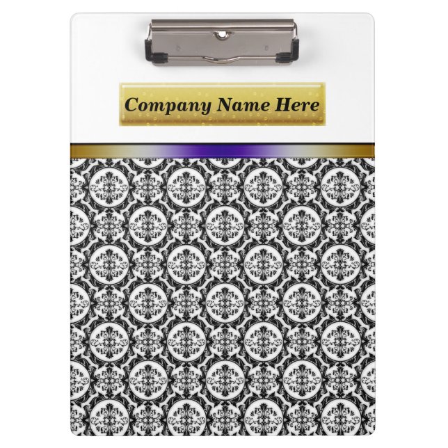 Black Damasks On White Clipboard (Front)