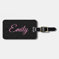 Black Damasks Pattern Pink Typography