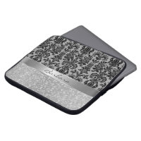 Black Damasks White Diamond Pattern Glitter