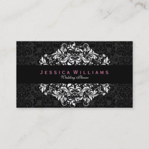 Black Damasks & White Lace Reversible Business Card