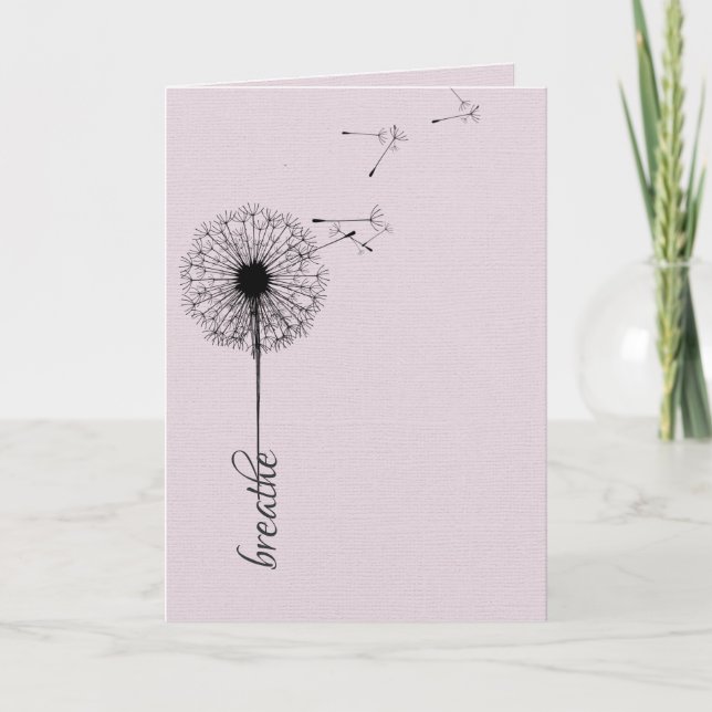 Black dandelion breathe inspiration card (Front)