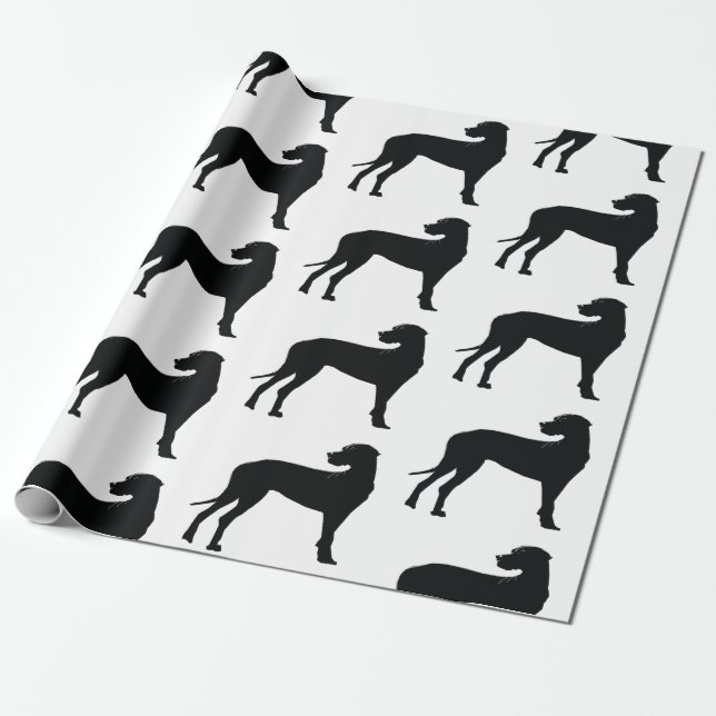 Black Dane, Big Dog Wrapping Paper (Unrolled)