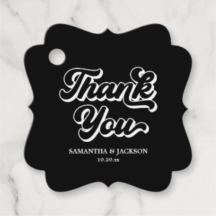 Black Dark and Moody Wedding Favour Tags