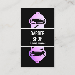 Black Dark Camouflage Holographic Barber Pole Business Card