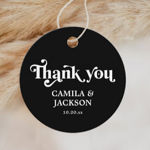 Black Dark Fairytale Wedding Favour Tags