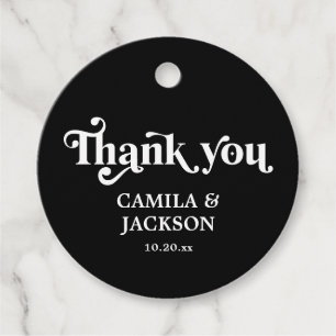 Black Dark Fairytale Wedding Favour Tags