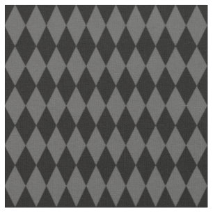 Black & Dark Gray Harlequin Diamonds Fabric