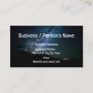 Black Dark Night Sky Starry Stars Milky Way  Business Card