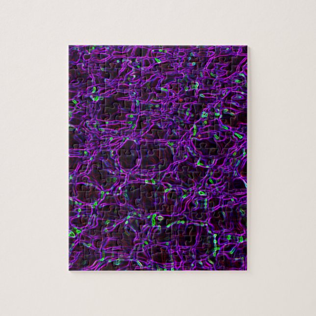 Black Dark Purple Glowing Edge Mystery Fractal Art Jigsaw Puzzle (Vertical)